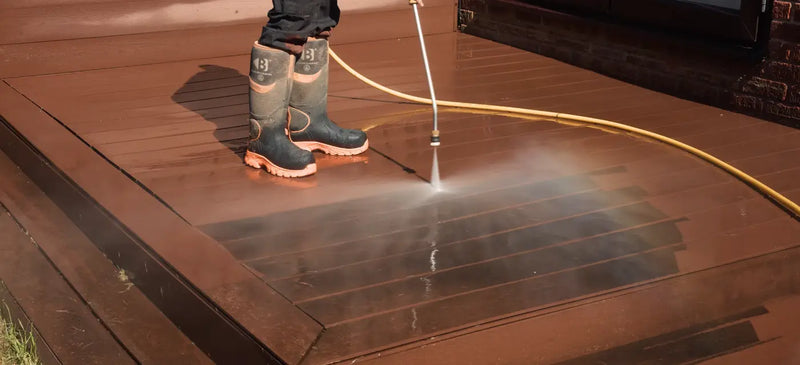 How to clean decking with a pressure washer: timber and composite