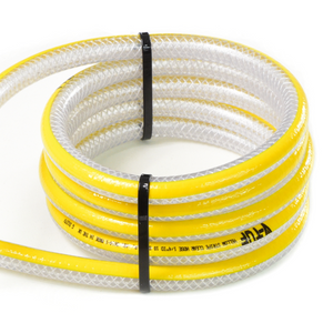 HOSE - V-TUF YELLOW STRIPE CLEAR 1/4" (6mm) Ø LOW PRESSURE CHEMICAL HOSE (Per metre) - A0.3014-1M