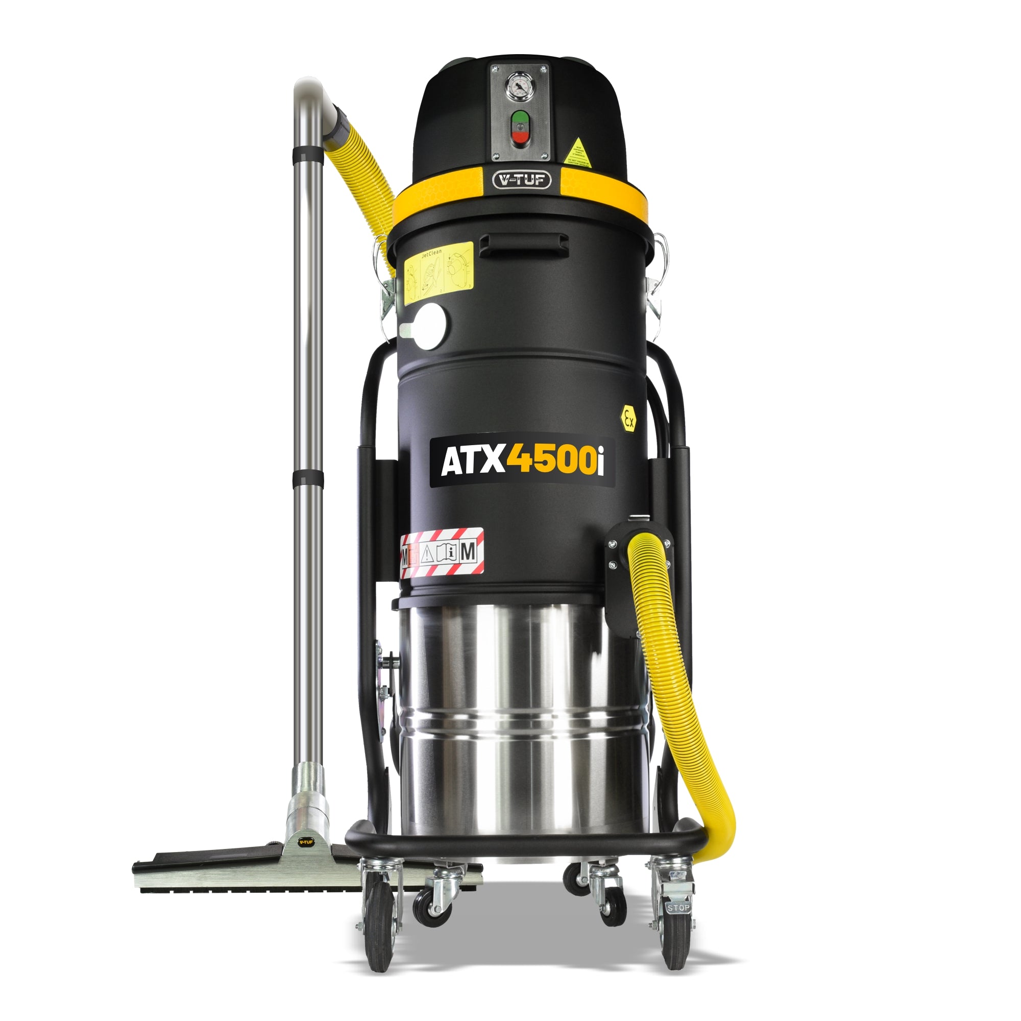 V-TUF ATX4500i ATEX vacuum control panel showing filter clean indicator and switch