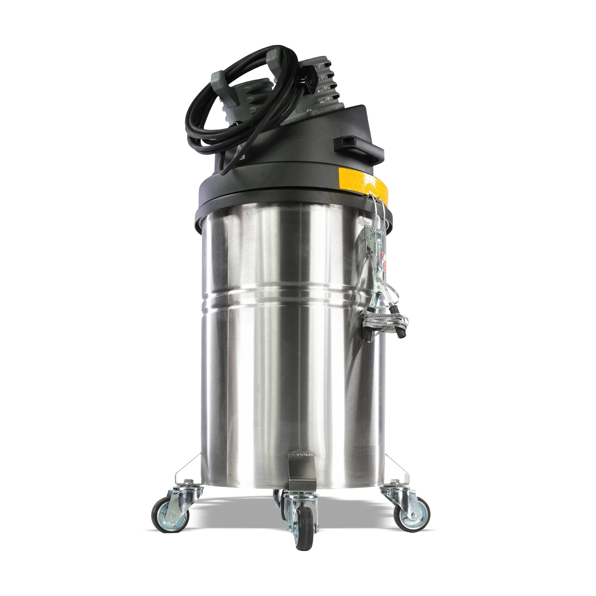 V-TUF ATX2000 ATEX Z22 vacuum angle view showing stainless body and hose inlet