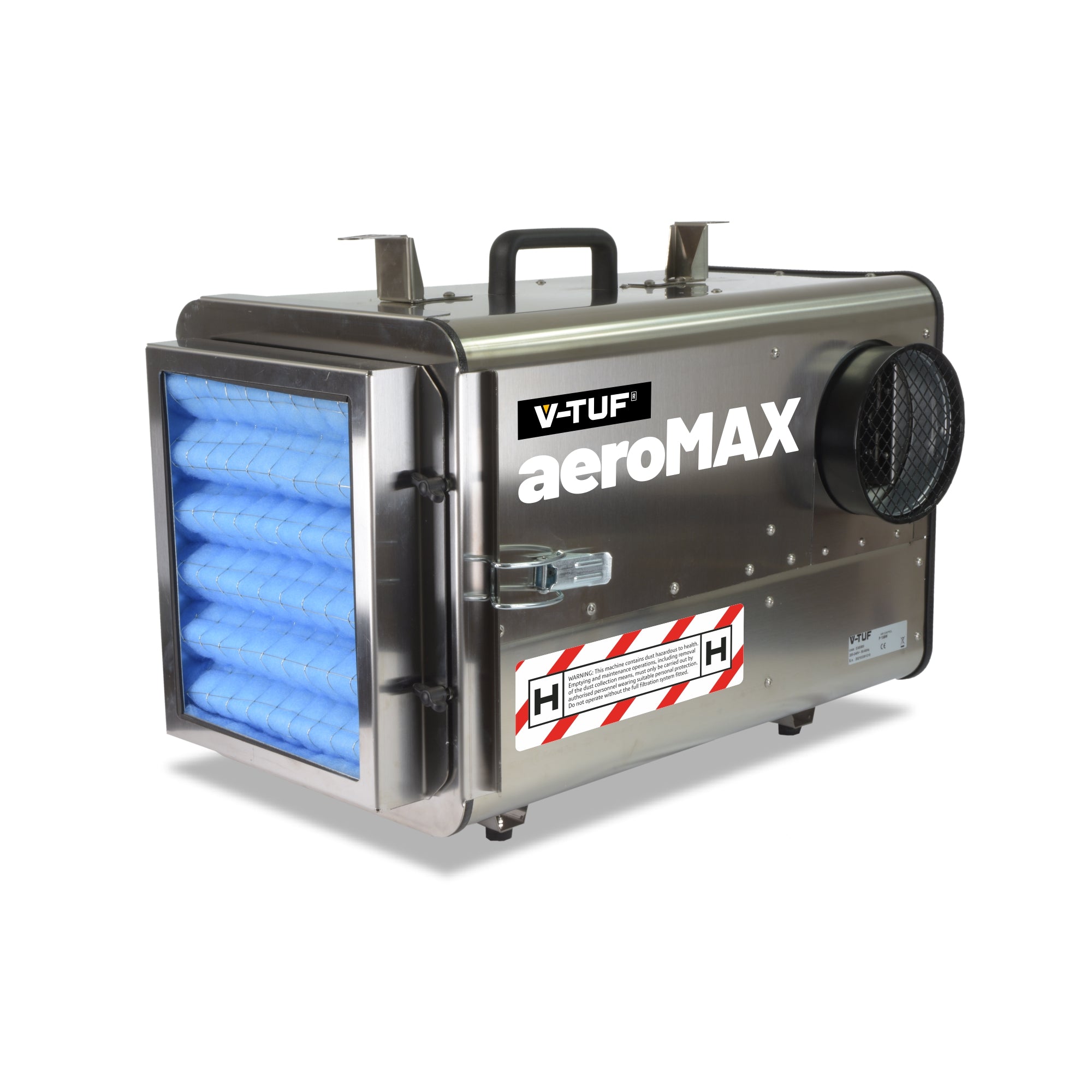 V-TUF AEROMAX500 240V air filtration cleaner turbo fan AEROMAX500-240 158W, front view