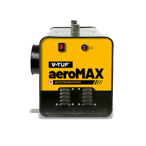V-TUF AEROMAX500-240 turbo fan air filtration side view showing filter and fan housing