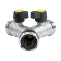 V-TUF KCQ Y joiner B1.634Y, 3/4 inch chrome brass Y-piece for splitting water supply