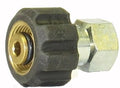 V-TUF M22 female to 1/4 inch female screw coupling B14.1001, short brass coupling