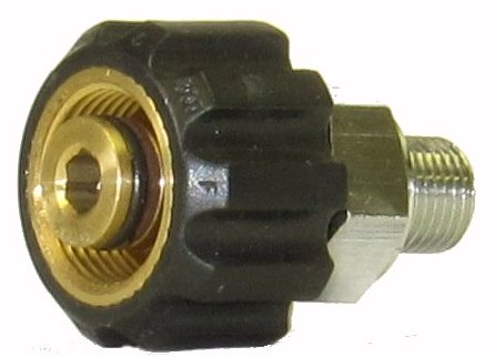 V-TUF M22 female to 1/4 inch male screw coupling B14.1012, compact brass adaptor