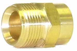 V-TUF M22 male to 1/4 inch female screw coupling B14.11011, brass male to female adaptor