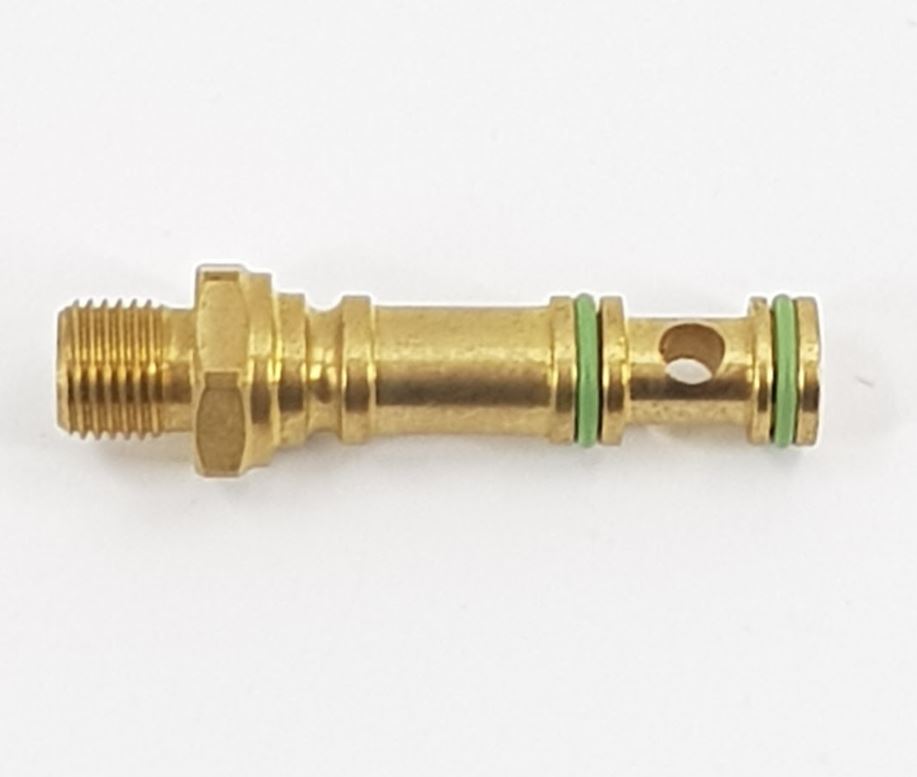 V-TUF B14.534 Nilfisk hose reel spigot side view showing 1/4M thread and spigot body