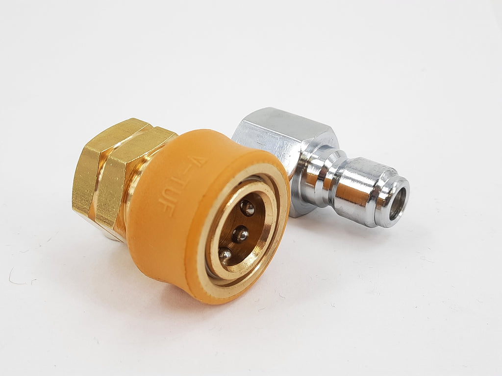 V-TUF B14.919011HD MSQ DURAKLIX HD coupler side view showing heavy duty body and 3/8F thread