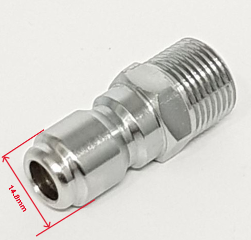 V-TUF MSQ DURAKLIX stainless steel QR male plug 3/8M B14.9191MSS for pressure washer connections