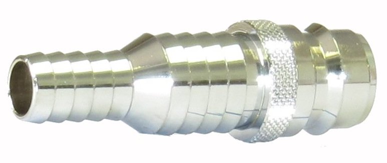 V-TUF NSQ 3/4 DURAKLIX male coupling B15.3524, chrome brass with 1/2 and 3/4 inch step hose tail