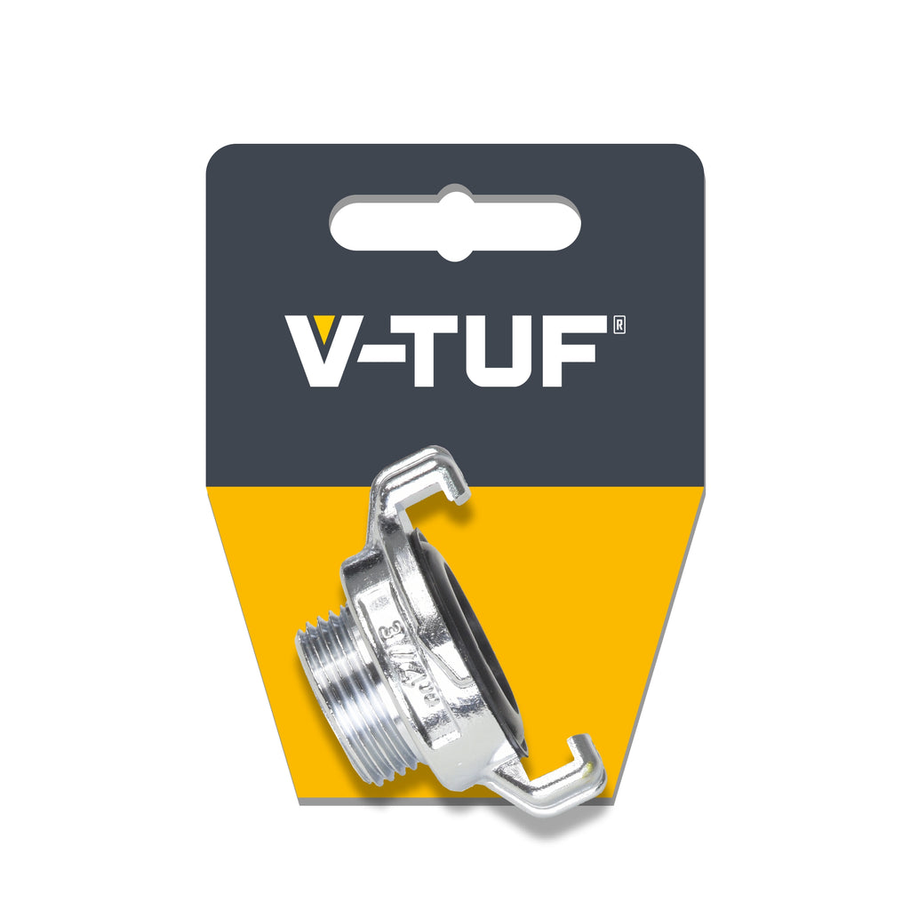 V-TUF B16.112 GKC coupling close-up showing 1/2M BSP thread and push-fit collar