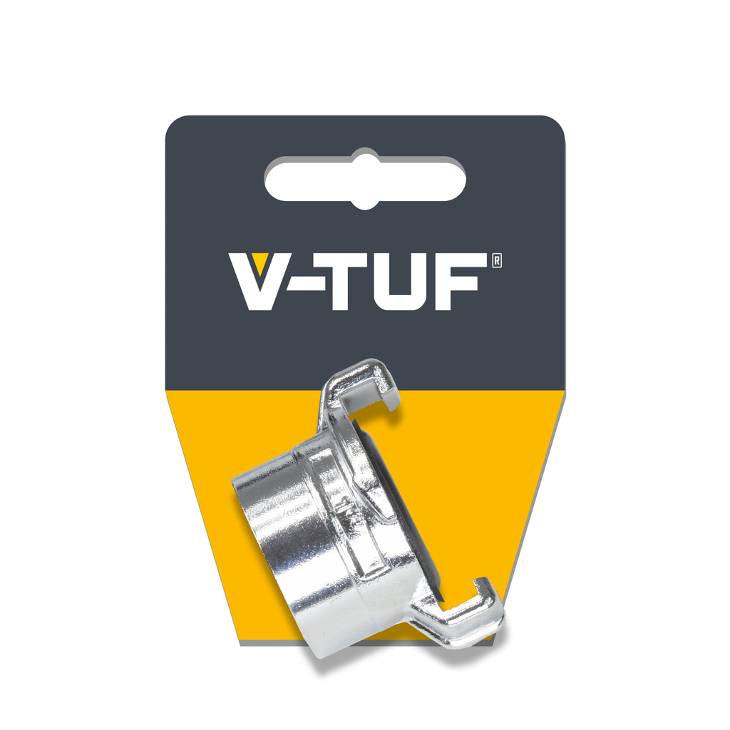 V-TUF GKC female BSP coupling side view showing push-fit body and female thread bore