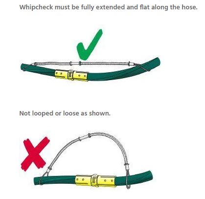 V-TUF AQC whip check cable B16.600 for 1/2 and 3/4 inch air hose safety