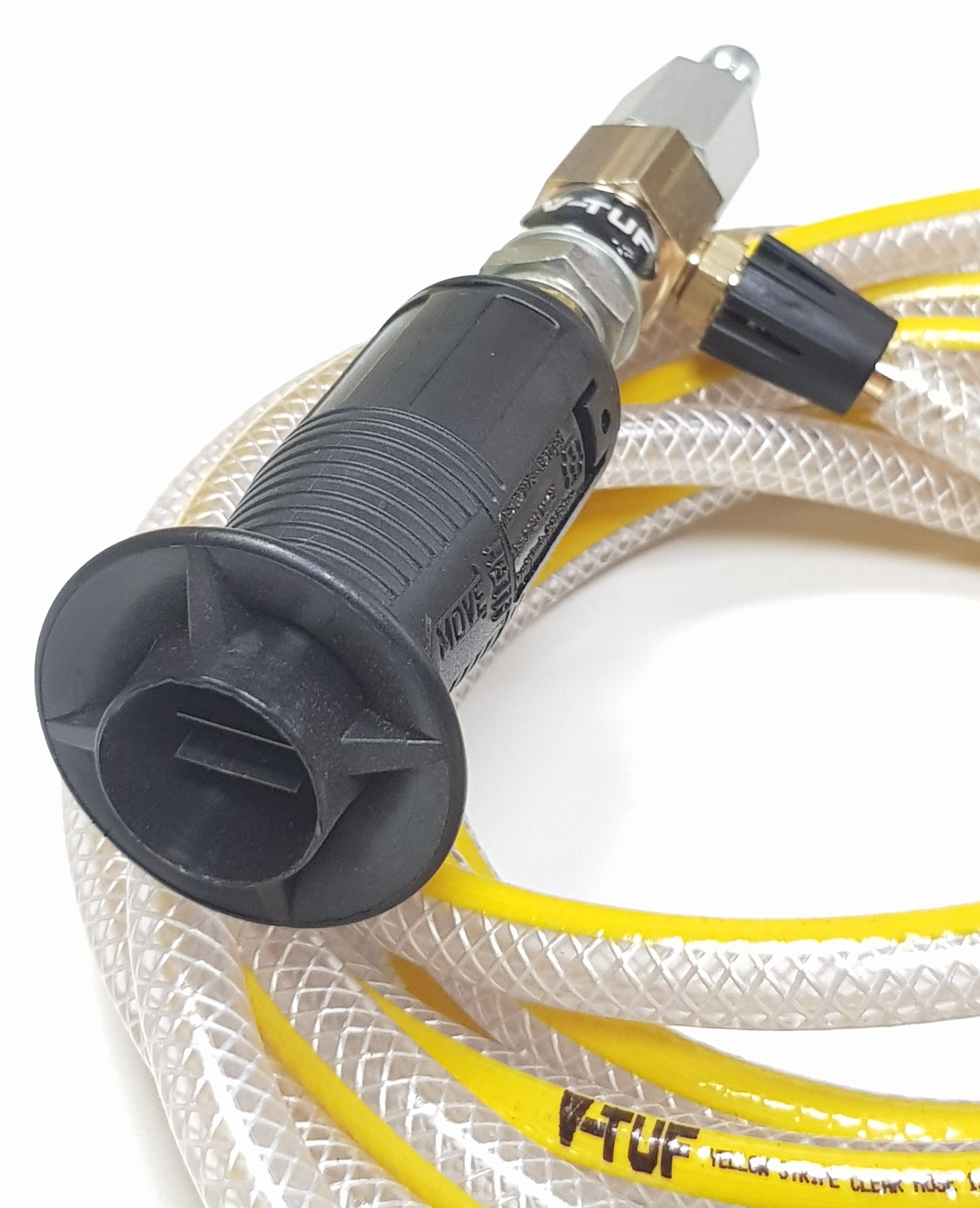 V-TUF B19.2087SSQBL C-JET injector side view showing SSQ body and adjustment knob