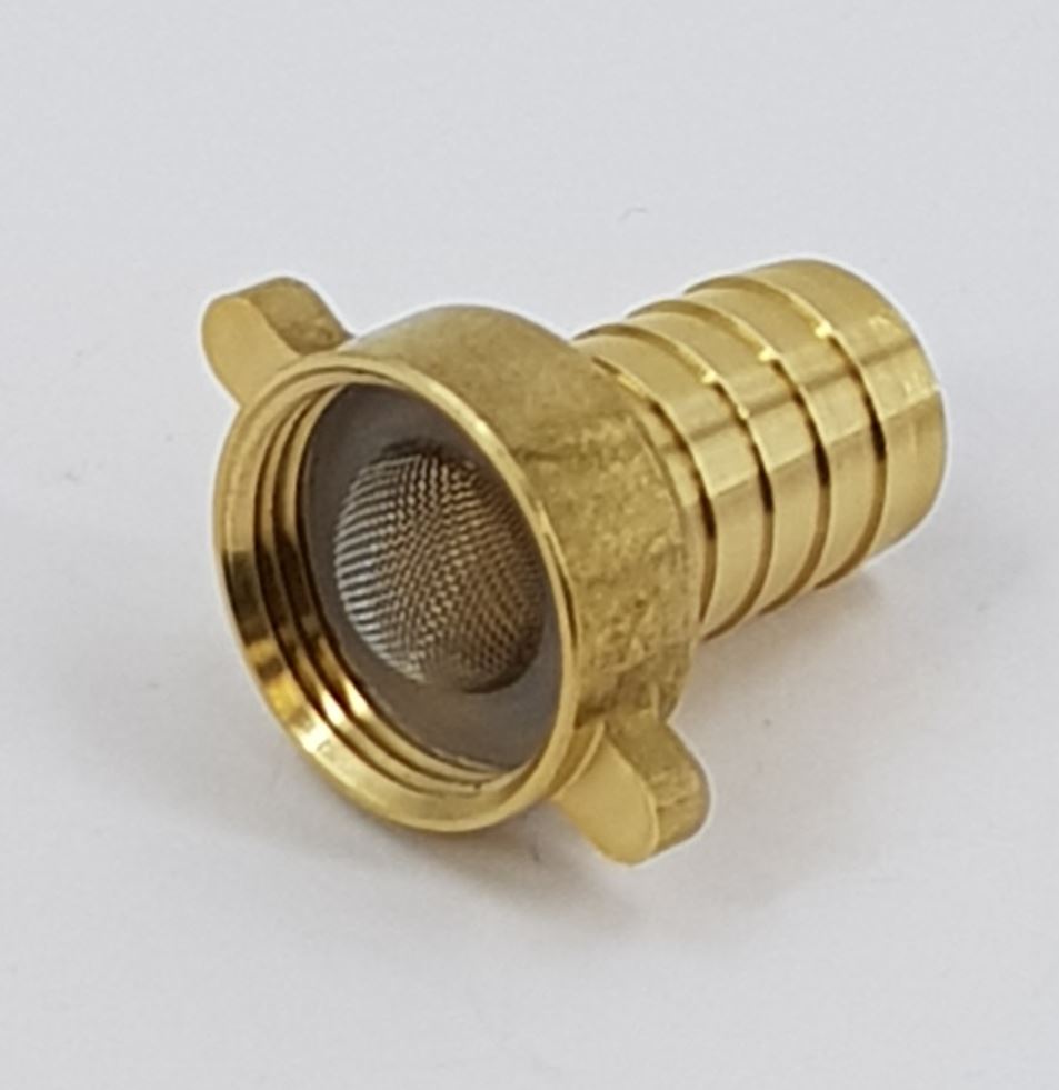 V-TUF brass filter 3/4F cap with 3/4 inch hose tail B2.3434FILT for water inlet filtration