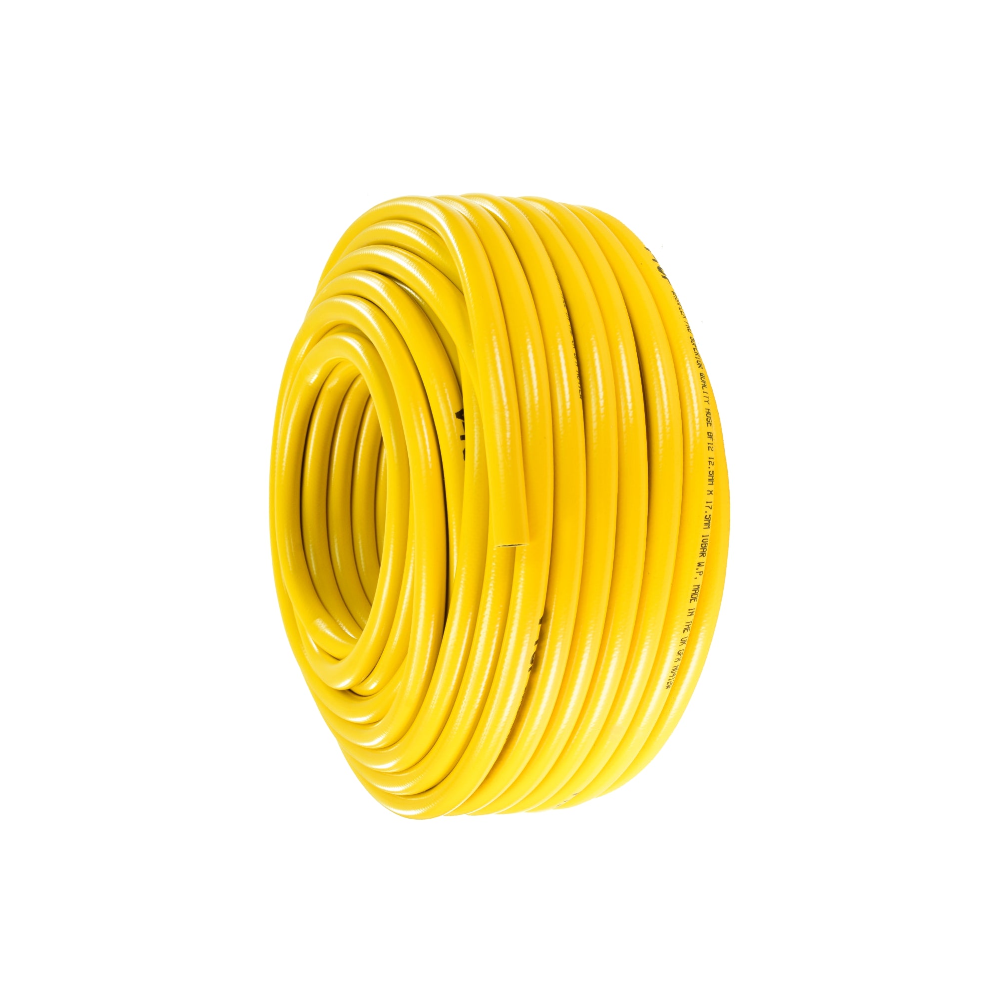 V-TUF BF1250 50m water supply hose showing end fittings and 1/2 inch bore detail
