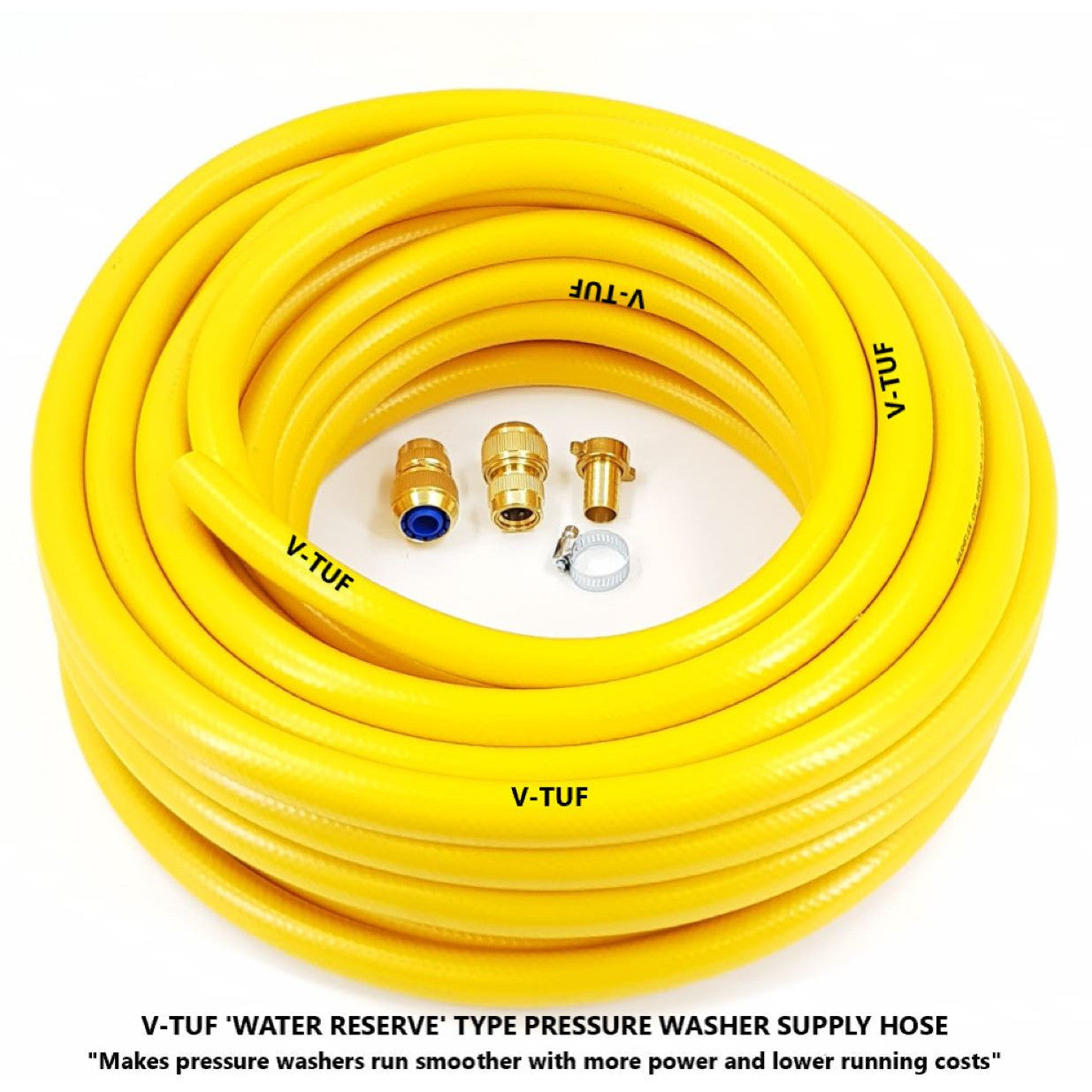 WASHFLEX PRO WATER RESERVE 10m PRESSURE WASHER WATER SUPPLY HOSE KIT c/w KCQ & 3/4 FITTINGS  - BF3410-B1234