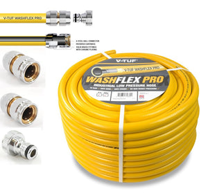 V-TUF 50m 3/4 inch 10 Bar WASHFLEX PRO water supply hose BF3450-KIT1 with KCQ coupling kit