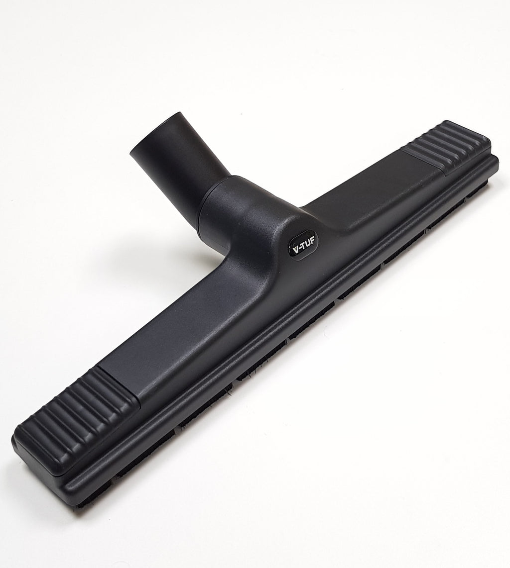 V-TUF BIO384D dry floor head side view showing 420mm wide head and wheel assembly