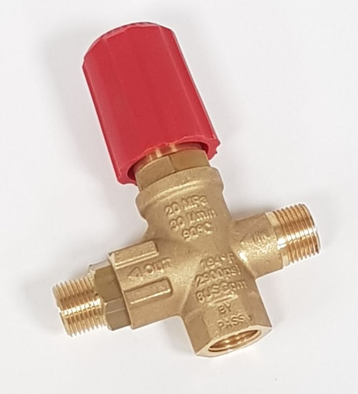 V-TUF unloader 4 VRS 200 Bar with red knob C0.000R for pressure washer bypass control