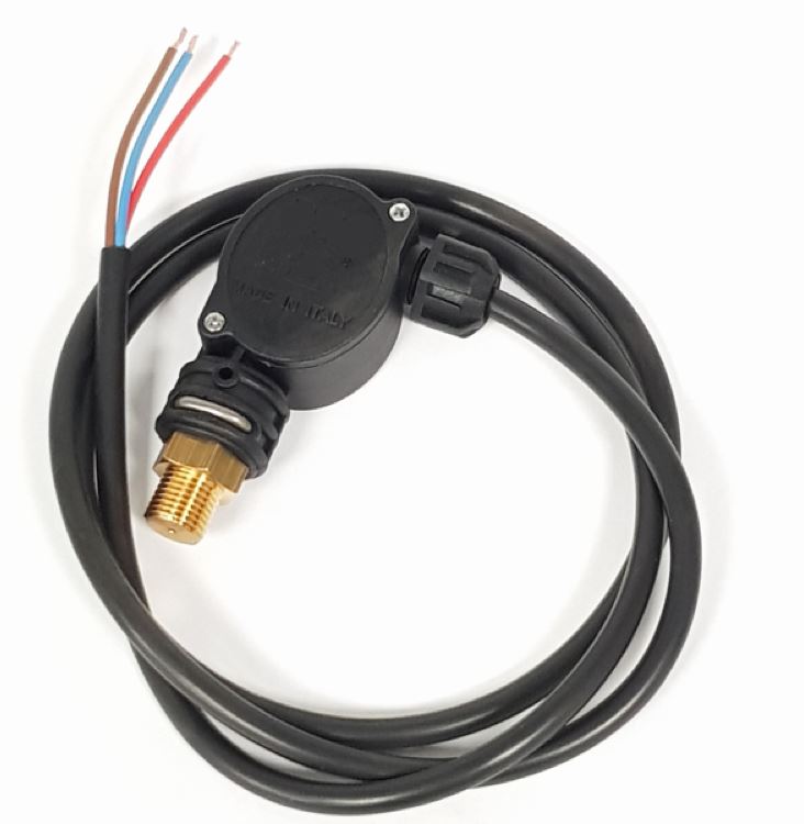 V-TUF small pressure switch C0.040 close-up showing micro-switch body and 3-core lead