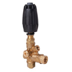 V-TUF C0.081P unloader valve side view showing handwheel pressure adjustment and bypass port