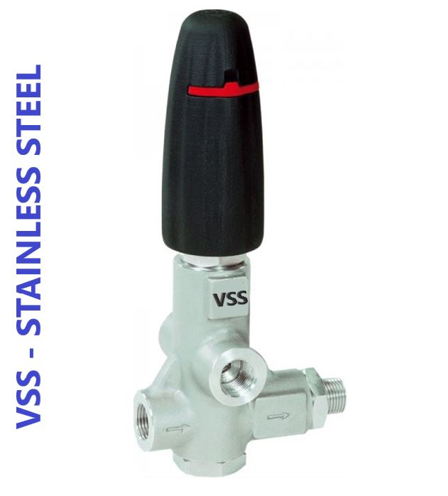 V-TUF unloader C0.081VSS stainless 3/8F ports with handwheel, front view
