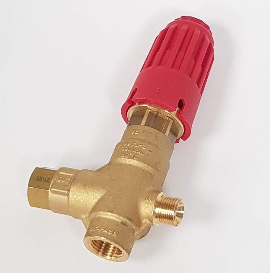V-TUF C0.086 unloader valve close-up showing inlet port and bypass connection