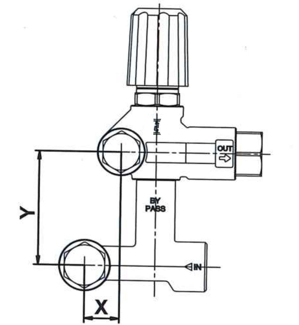 V-TUF banjo unloader top half C0.094 angle view showing chemical injector fitting