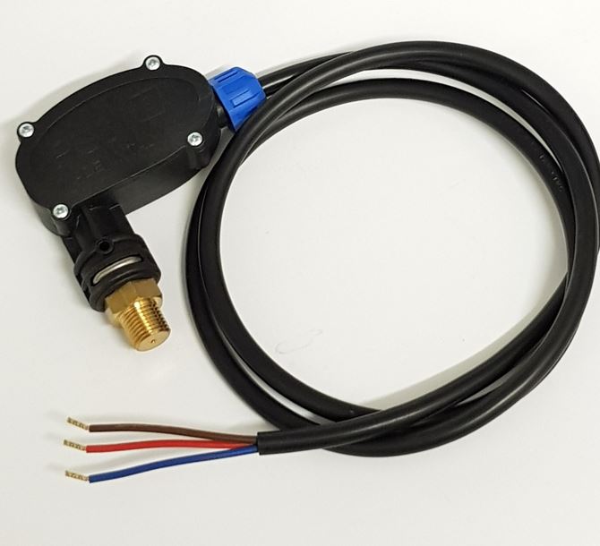 V-TUF large 15 Bar pressure switch close-up showing body and terminal connections