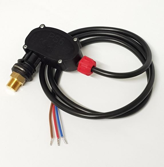 V-TUF large 25 Bar pressure switch close-up showing body and terminal connections