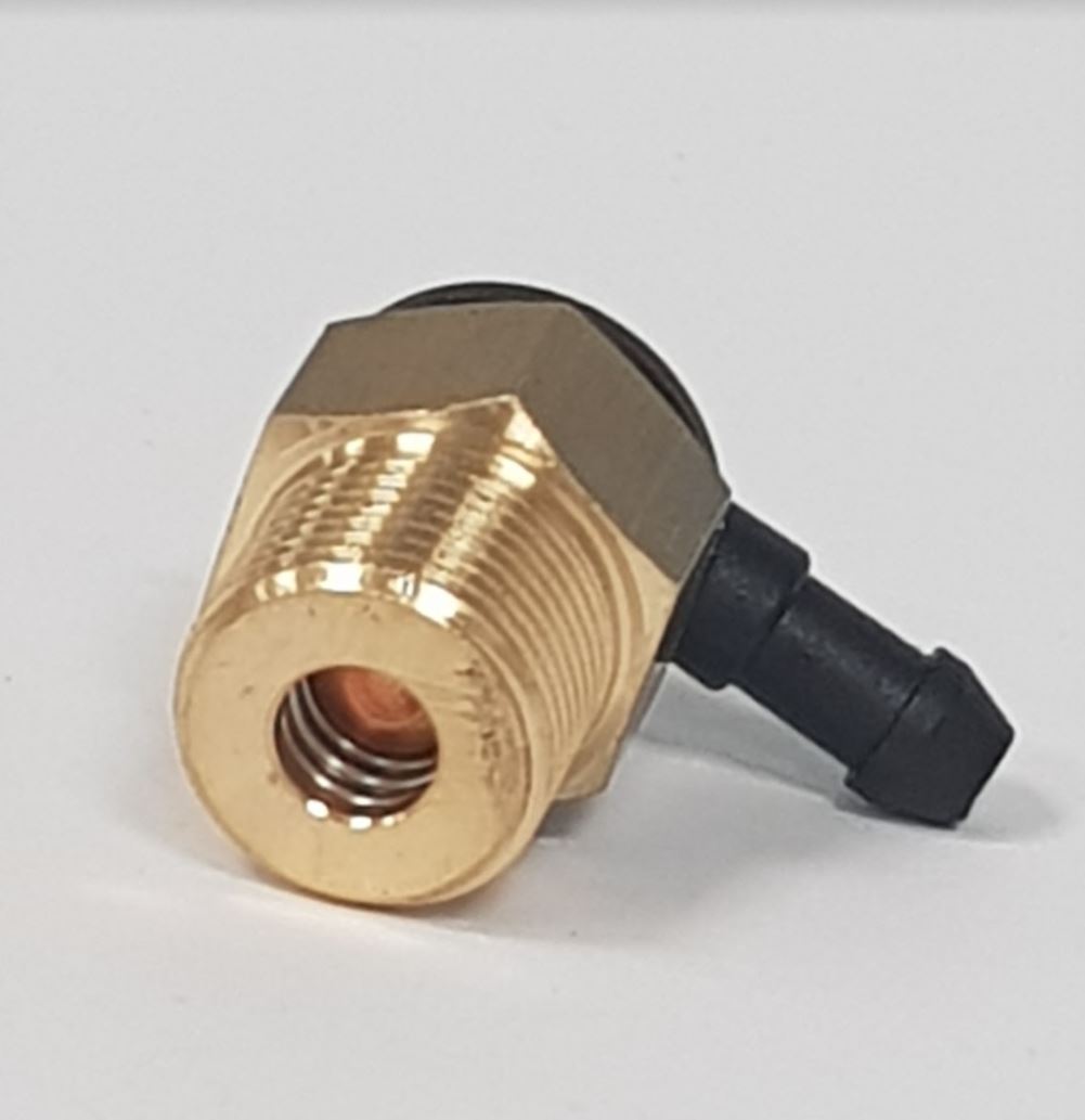 V-TUF C2.011 thermal discharge valve close-up showing body profile and outlet detail