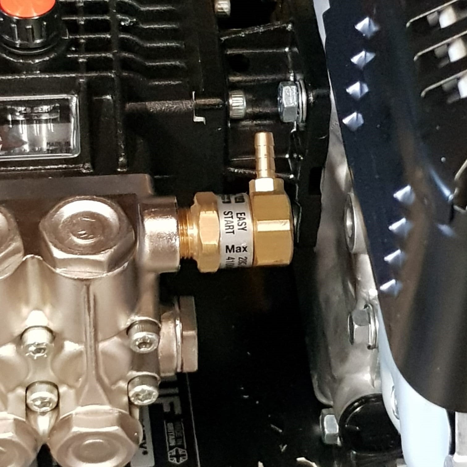 V-TUF easy start valve C2.030 close-up showing valve body and pressure rating label