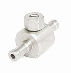 V-TUF inline metering valve C5.010 stainless 6mm hose tail for chemical flow control