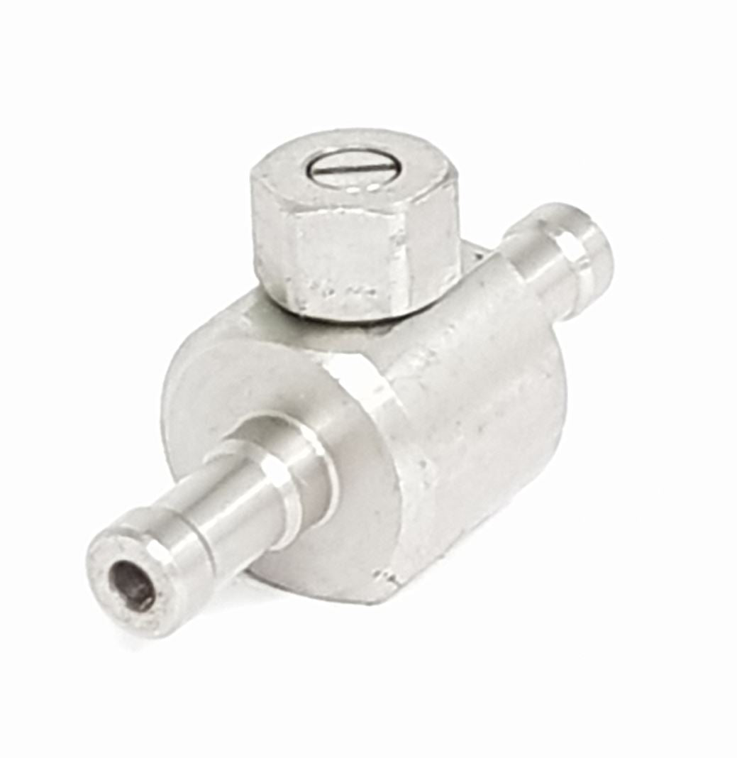 V-TUF inline metering valve C5.010 stainless 6mm hose tail for chemical flow control