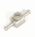 V-TUF C5.010 inline metering valve close-up showing adjustment needle and hose tail