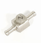 V-TUF C5.010 inline metering valve close-up showing adjustment needle and hose tail