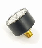 V-TUF C6.030 pressure gauge side view showing dial face, scale and back entry port