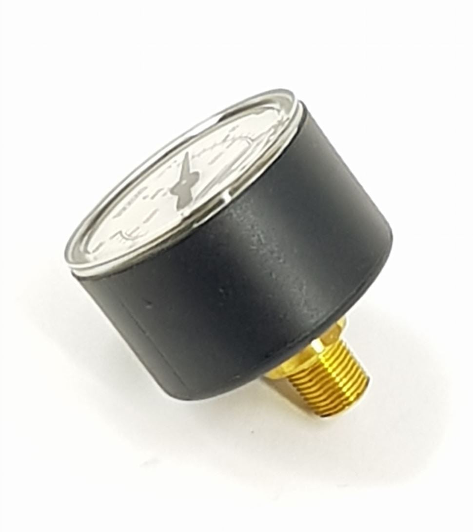 V-TUF C6.030 pressure gauge side view showing dial face, scale and back entry port
