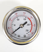 V-TUF pressure gauge C6.124 52mm 0-250 Bar 1/4M back entry stainless steel body