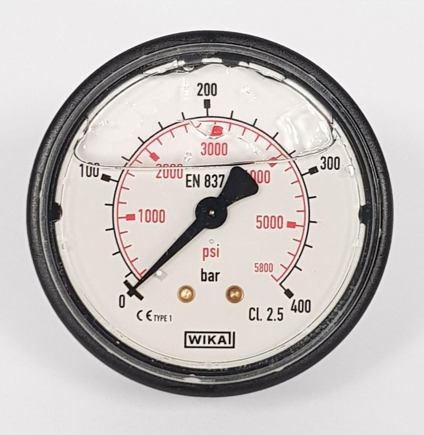 V-TUF pressure gauge 63mm 0-400 Bar C6.240 with 1/4M back entry for high pressure systems