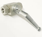V-TUF C7.038L ball valve side view showing long handle and 3/8F thread connections