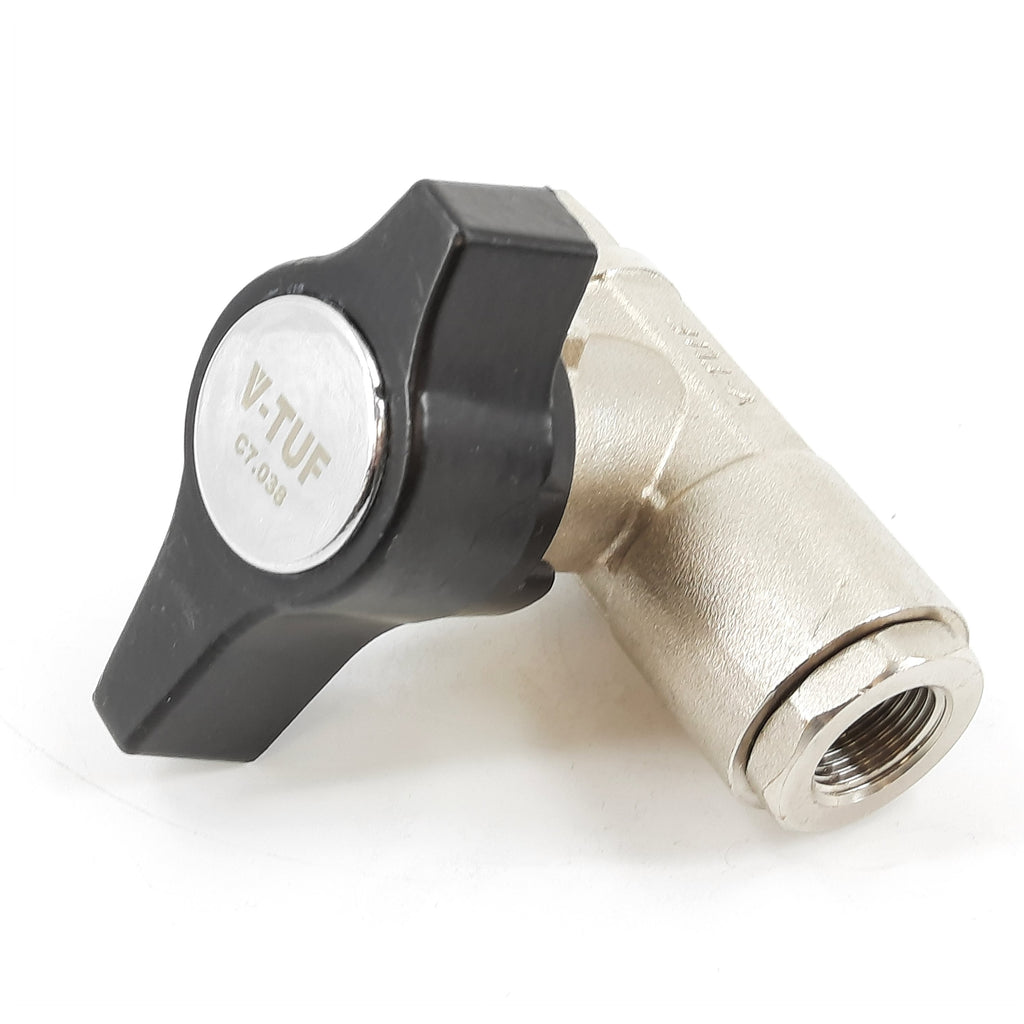 V-TUF high pressure ball valve nickel plated C7.038 3/8F x 3/8F for line isolation