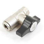 V-TUF C7.038 nickel plated HP ball valve close-up showing 3/8F threads and valve body