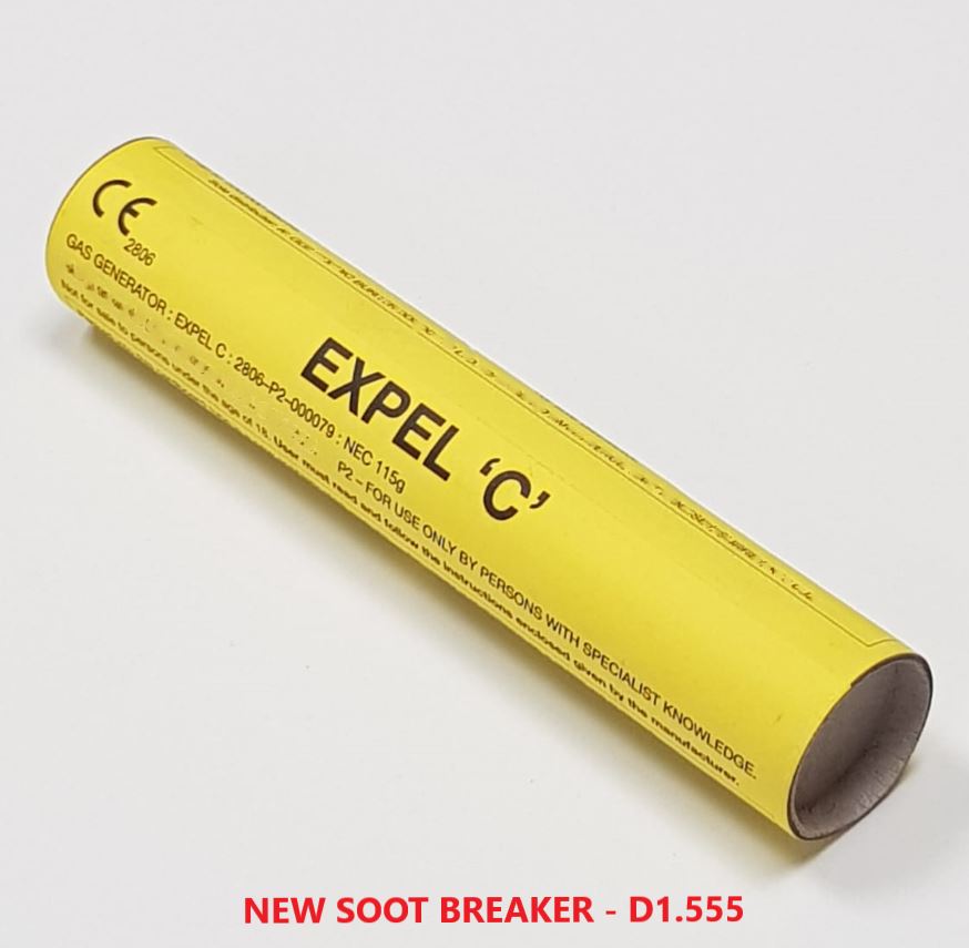 V-TUF D1.555 Soot Breaker Expel C close-up showing bottle and product label