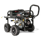 V-TUF D10 gearbox diesel pressure washer close-up of pump, valves and pressure gauge