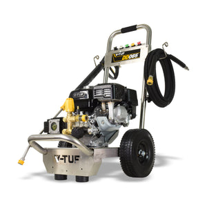 V-TUF DD065 6.5HP Honda petrol pressure washer 200 Bar 12.5L/min stainless frame, front view
