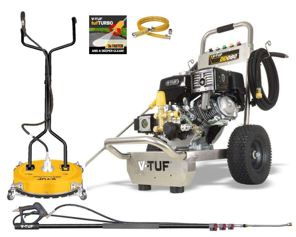 V-TUF DD080 9HP Honda petrol pressure washer with property maintenance starter kit DD080-KIT3