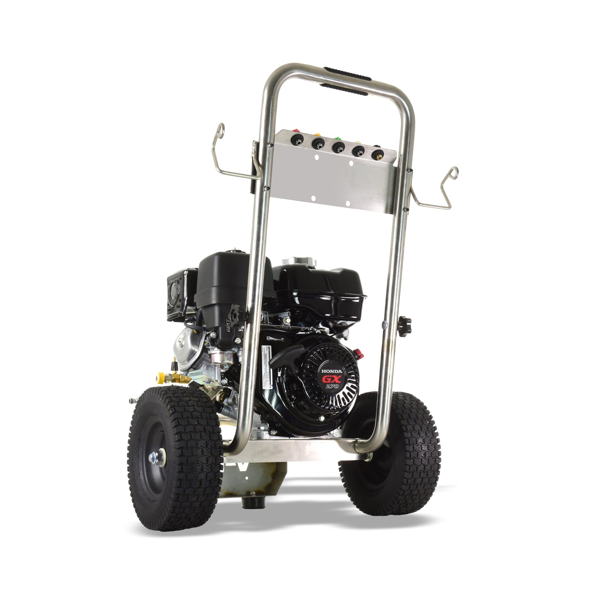 V-TUF DD080 pressure washer full kit showing machine, hose, gun and lance accessories