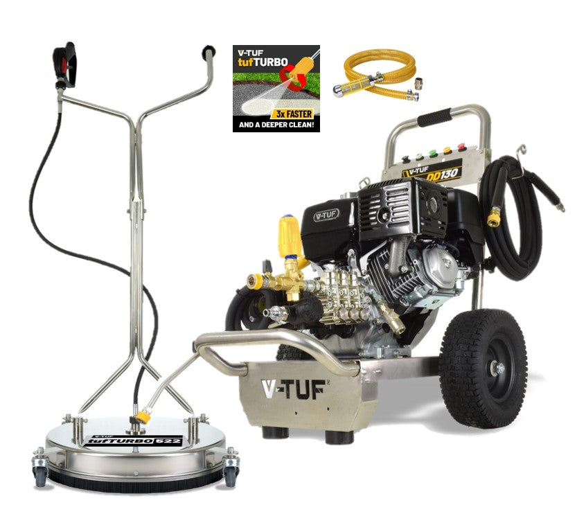 V-TUF DD130 13HP Honda petrol pressure washer DD130-KIT1 with 21 inch tufTURBO surface cleaner